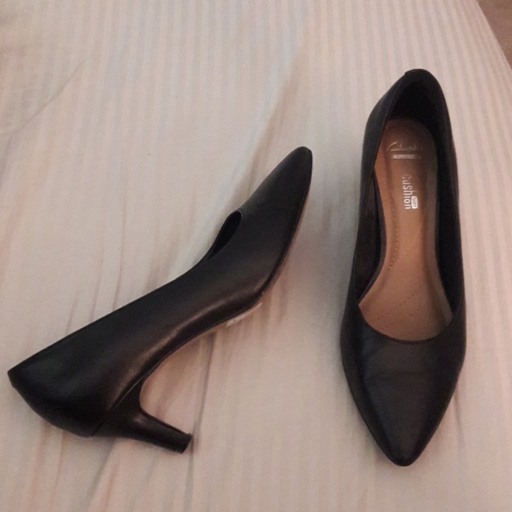 Black Leather clarks